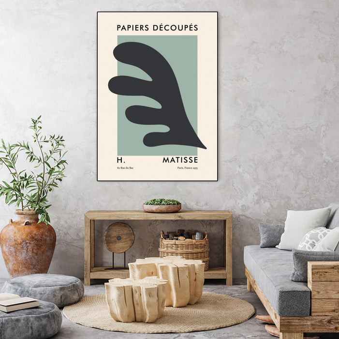 \"Papiers Découpés Vi\" Canvas Framed Black 24x32 Wall Art