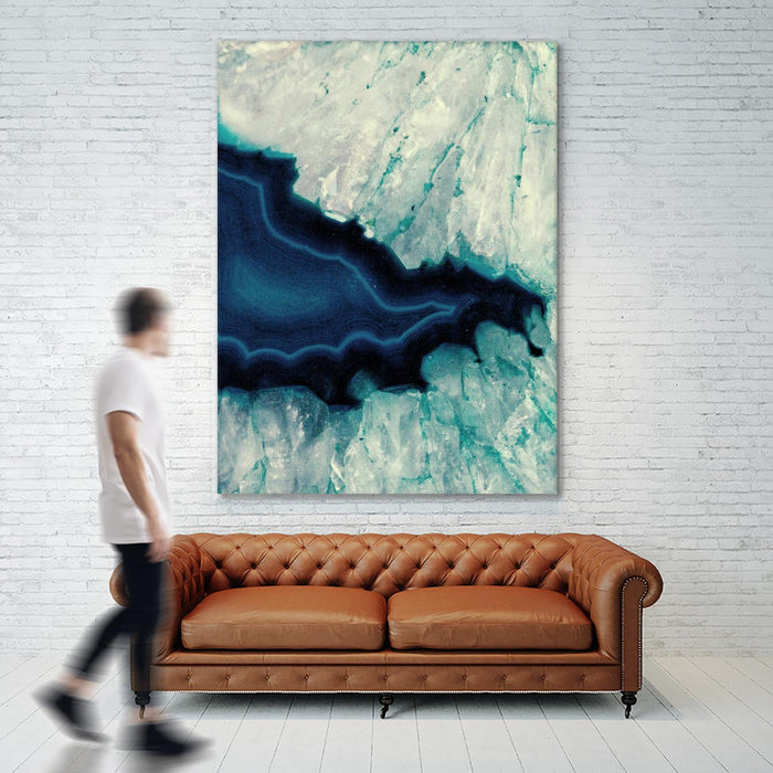 \"Up Close Blue Mineral Ii\" Giant Art 72x54 Wall Art