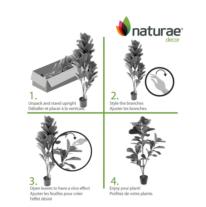 Artificial 47\" Fiddle Leaf Indoor & Outdoor In Black Pot