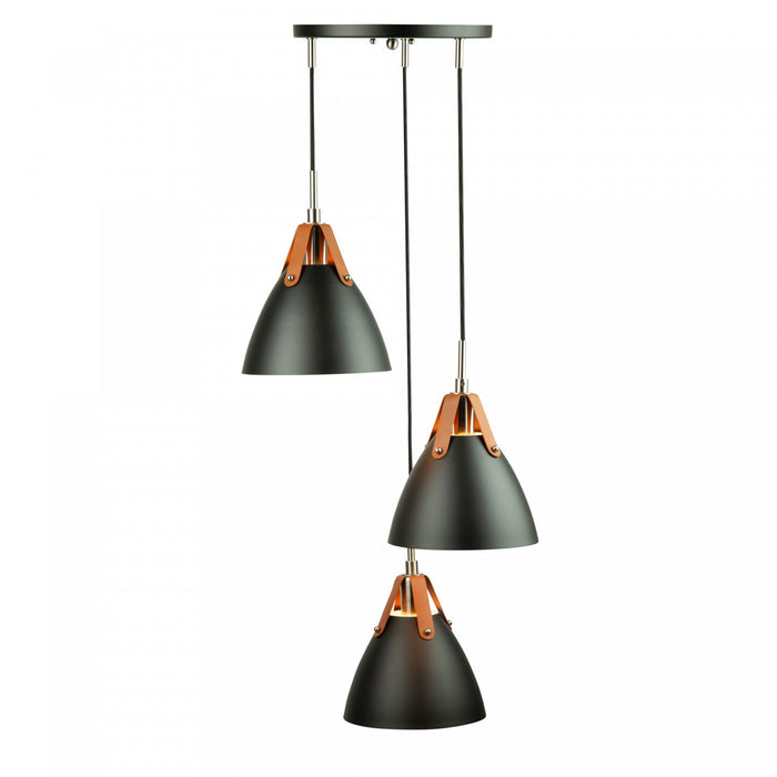 Tote 3-Light Black Pendant