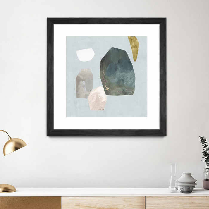 \"Assembly I\" Matted and Framed Black 30x30 Wall Art