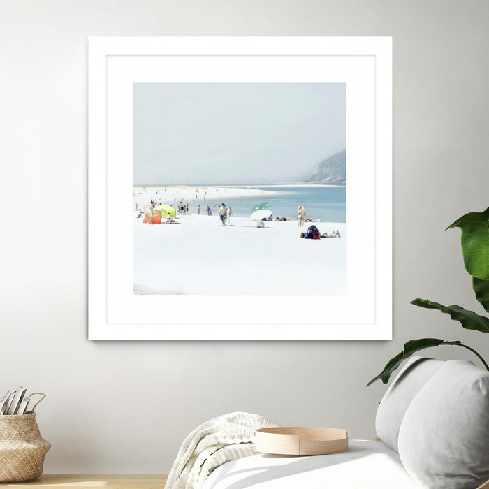 \"Troia\" Matted and Framed White 36x36 Wall Art