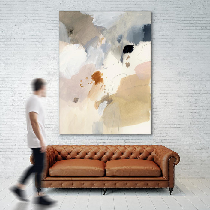 \"Neutral Scrawl I\" Giant Art 72x54 Wall Art