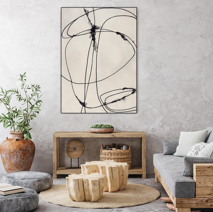 \"Tangled Ties\" Canvas Framed Black 24x32 Wall Art