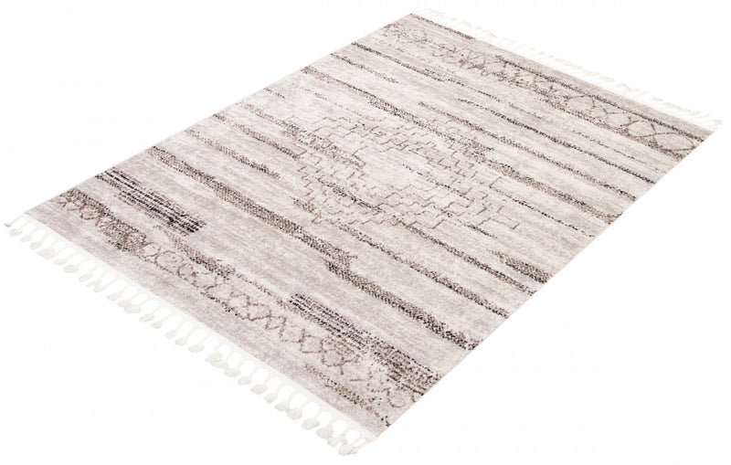 Vera Aztec Ivory/Grey Area Rug - 5'2\" x 7'5\"