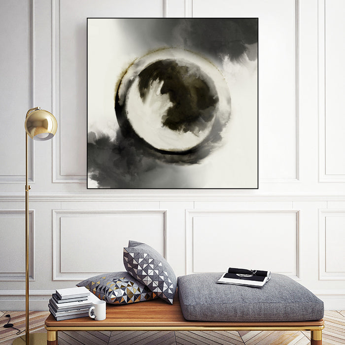 \"Smokey Circumference\" Canvas Framed Black 20x20 Wall Art