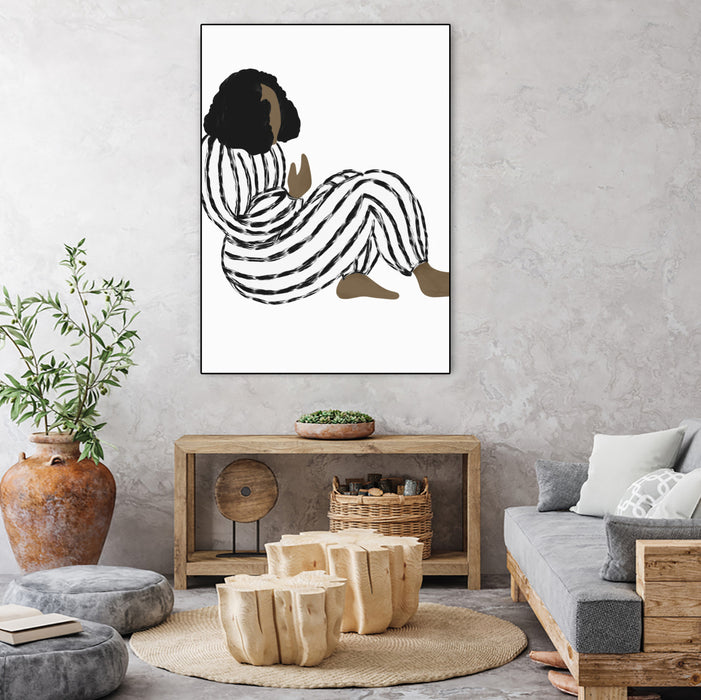 \"Form Vi\" Canvas Framed Black 24x32 Wall Art