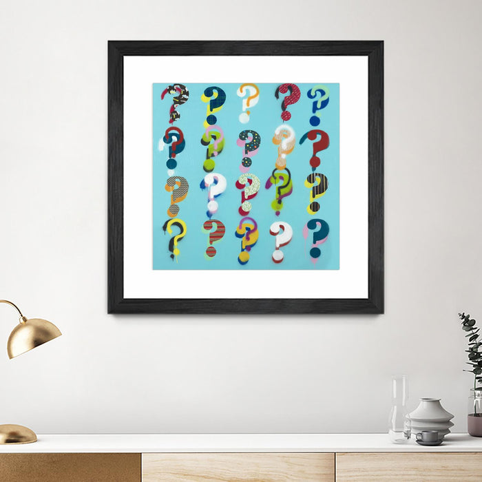 \"Pop The Question\" Matted and Framed Black 36x36 Wall Art