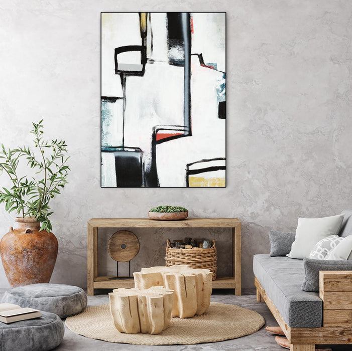 \"The A Line I\" Canvas Framed Black 30x40 Wall Art