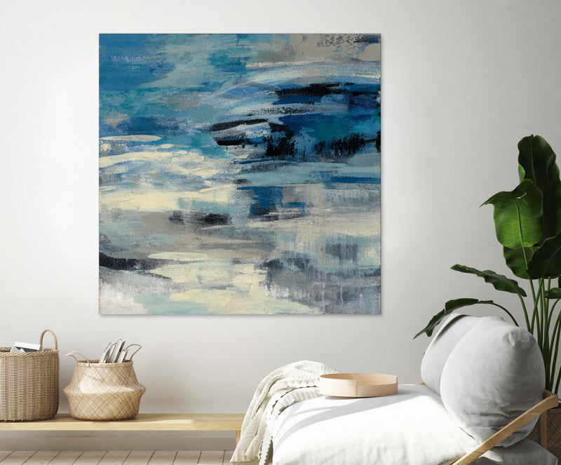 \"Indigo Wave\" Giant Art 54x54 Wall Art