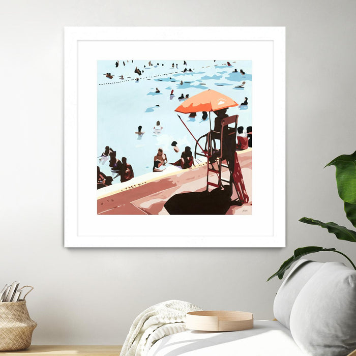 \"It's All Going Just Swimmingly\" Matted and Framed White 30x30 Wall Art