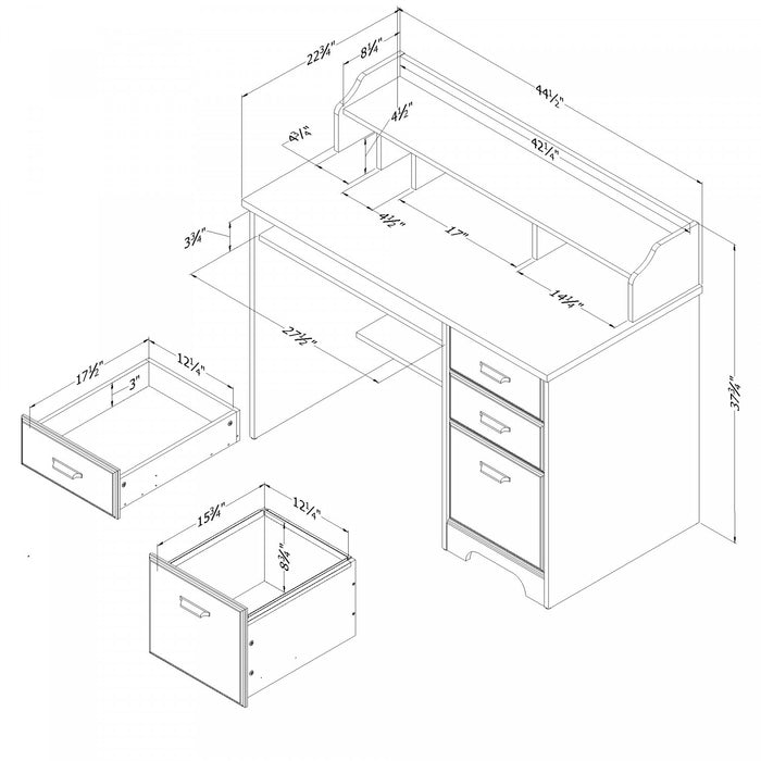 Versa Desk with Hutch - Rubbed Black 