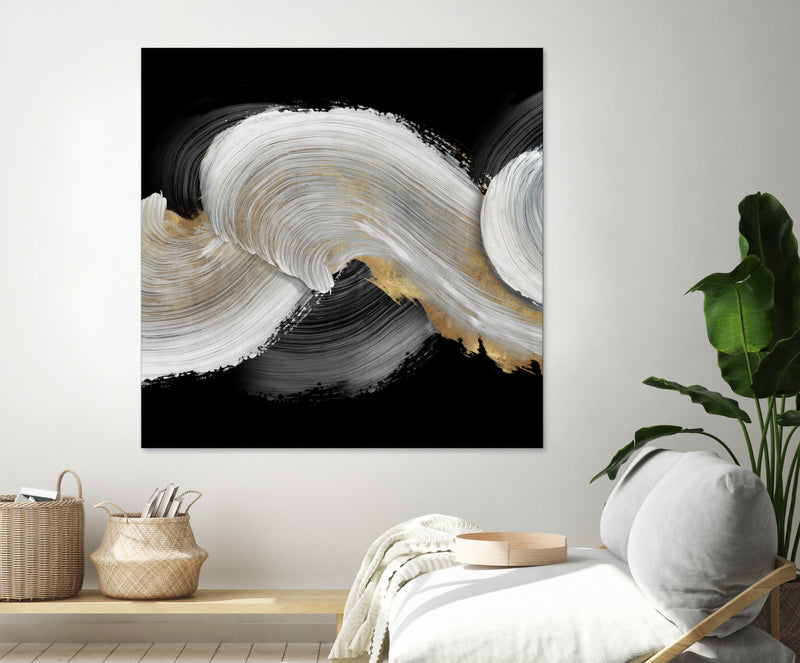 \"White Swirls\" Giant Art 54x54 Wall Art