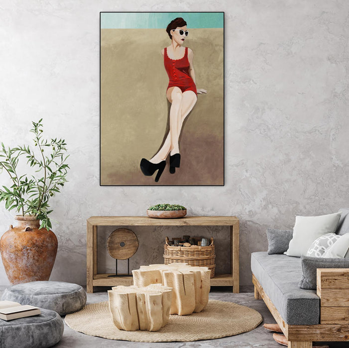 \"Rays Of Glamour\" Canvas Framed Black 30x40 Wall Art