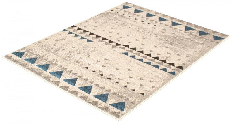 Raja Ivory-Blue Area Rug - 3'11\" x 5'7\"