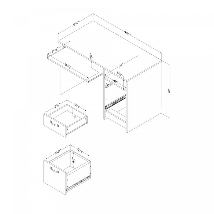 Tassio Desk with Keyboard Tray - Nordik Oak 