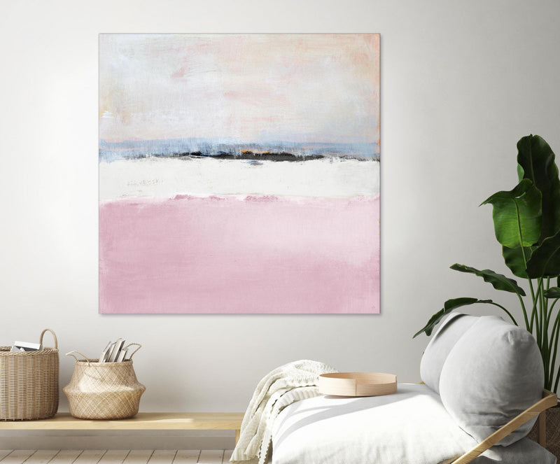 \"Pink Sea Abstract\" Giant Art 72x72 Wall Art