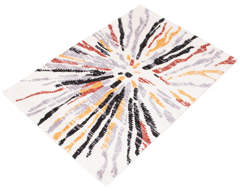 Paloma Sunburst Black, White Area Rug - 8'0\" x 10'0\"