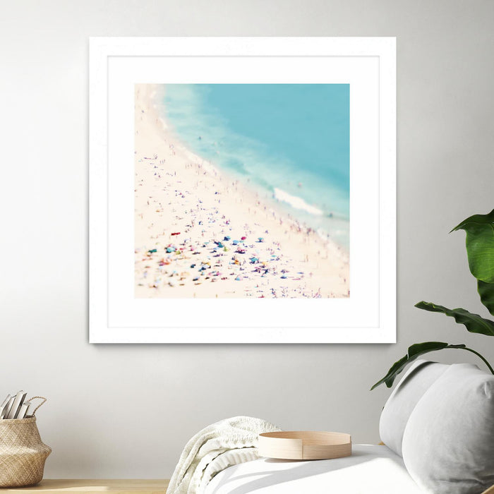 \"Beach Love\" Matted and Framed White 36x36 Wall Art