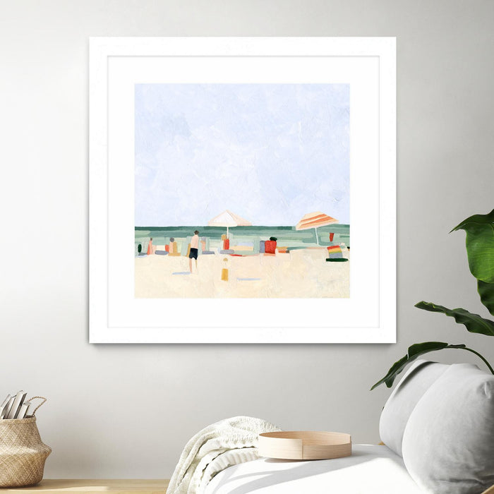\"Family Vacation Ii\" Matted and Framed White 36x36 Wall Art
