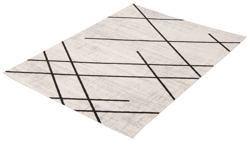 Damali Ivory/Black Machine Washable Area Rug - 3'0\" x 5'0\"
