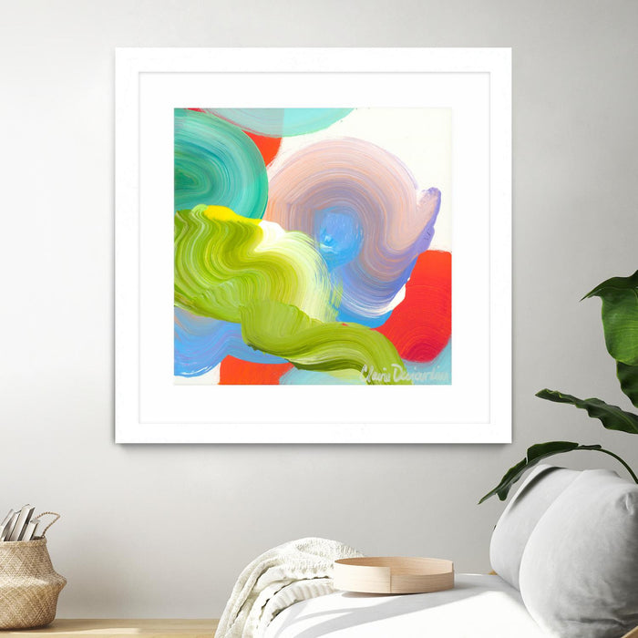 \"Vav 05\" Matted and Framed White 30x30 Wall Art