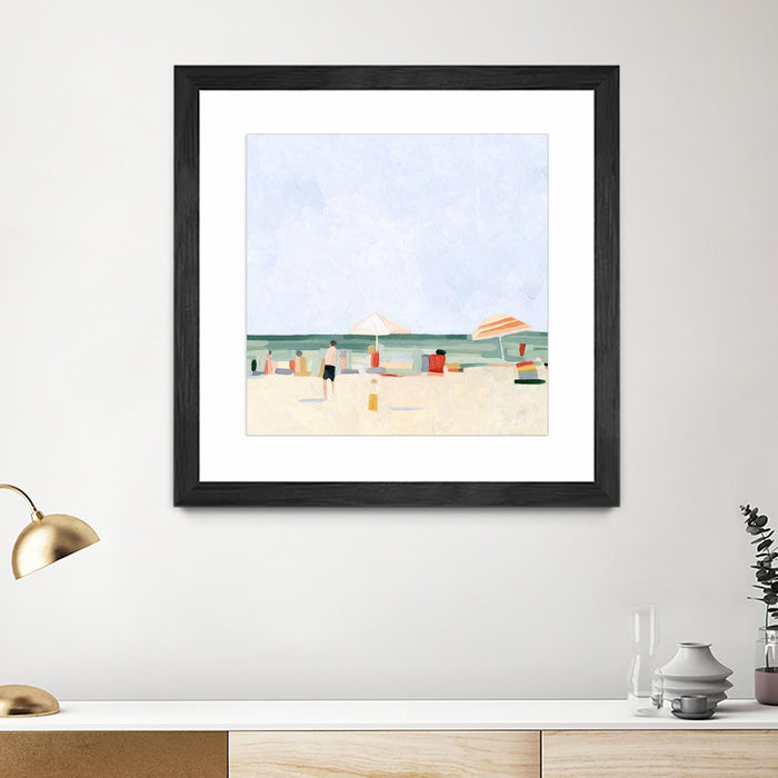 \"Family Vacation Ii\" Matted and Framed Black 30x30 Wall Art
