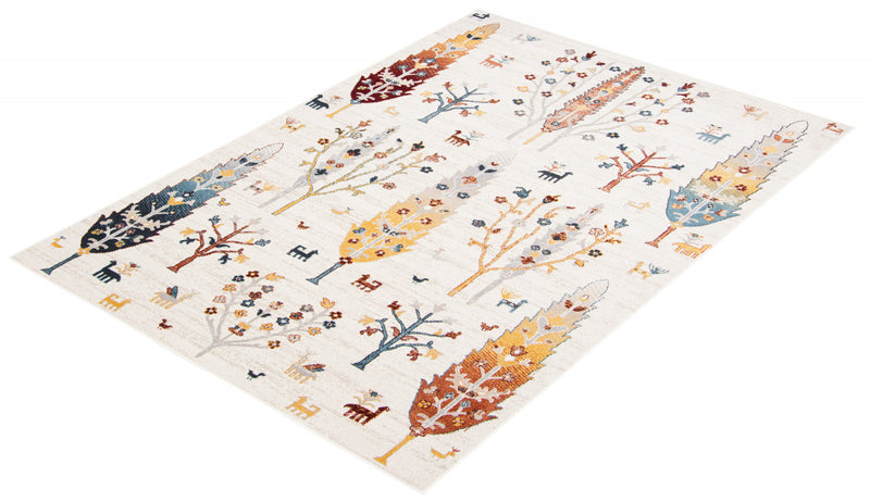 Pine Ivory Machine Washable Area Rug - 5'0\" x 7'0\"