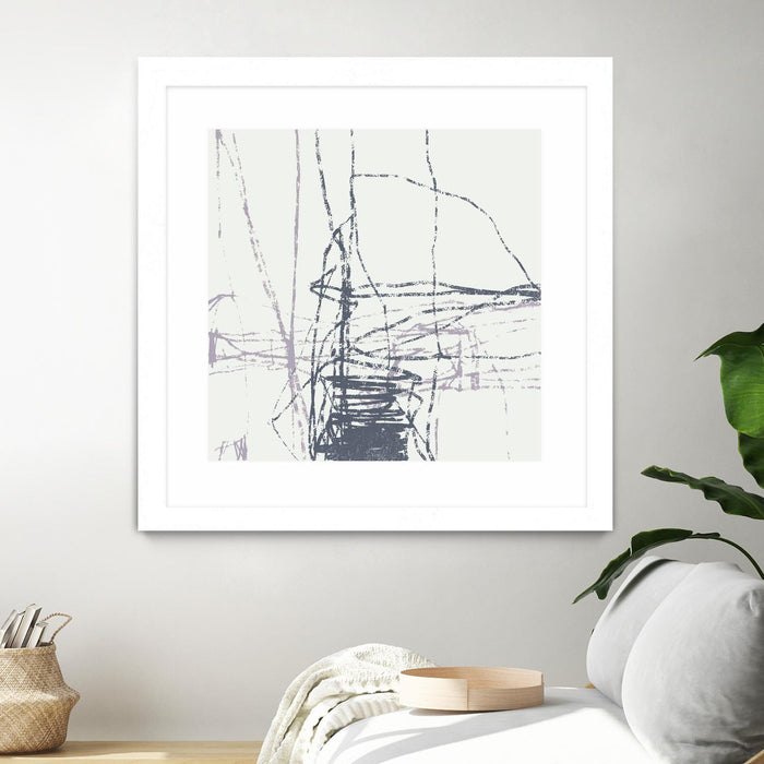 \"Chalk Doodles G\" Matted and Framed White 30x30 Wall Art