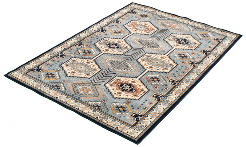 Edwin Navy Ivory Area Rug - 5' x 7'