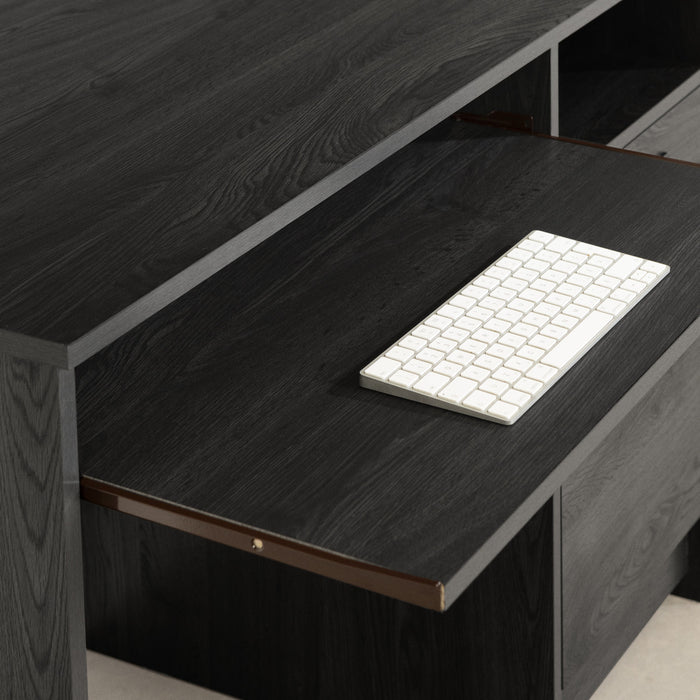 Tassio Desk with Keyboard Tray - Grey Oak 