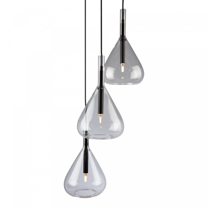 Conic 3-Light Black Pendant