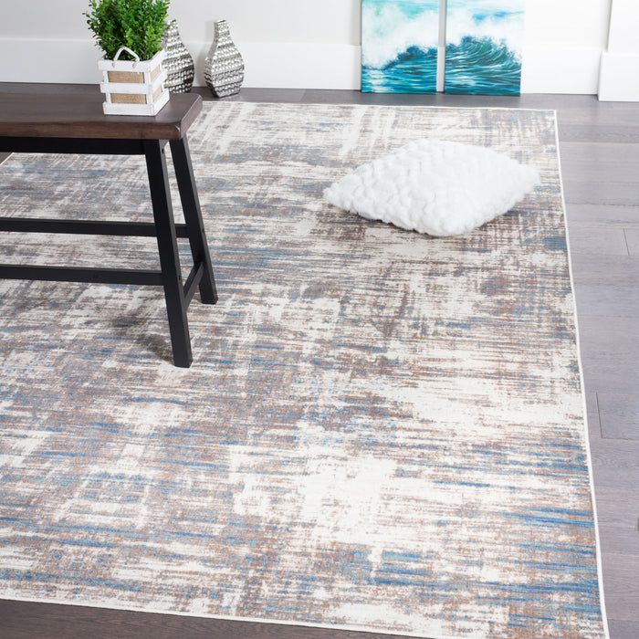 Shi Abstract Blue 4x6 Area Rug