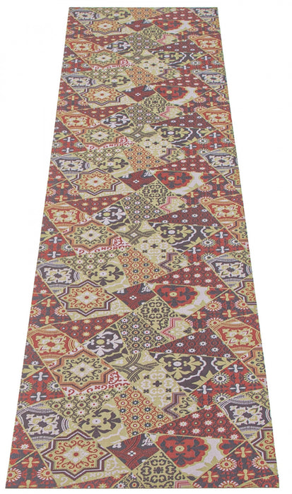 Bellezza Red / Green 2'2\" x 12'0\" Area Rug