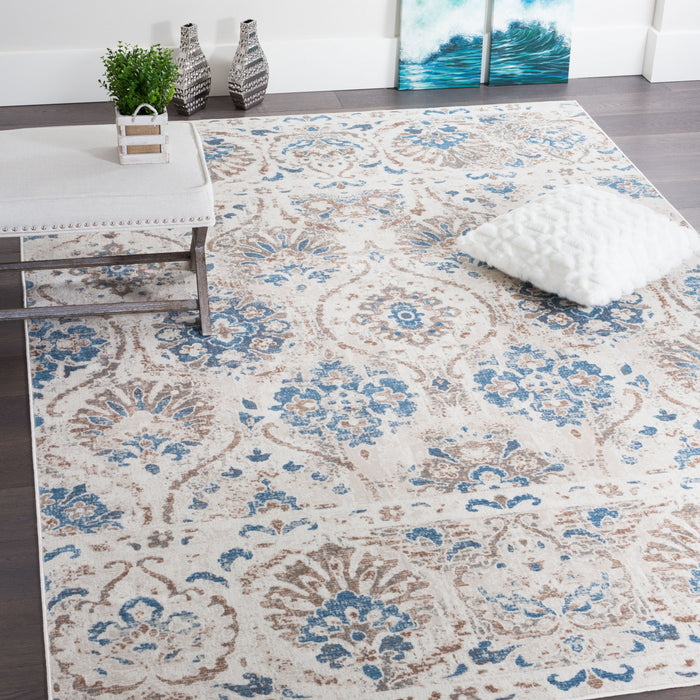 Shi Flora Blue 3x5 Area Rug