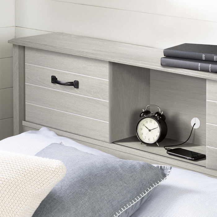 Ulysses Bookcase Headboard - Winter Oak