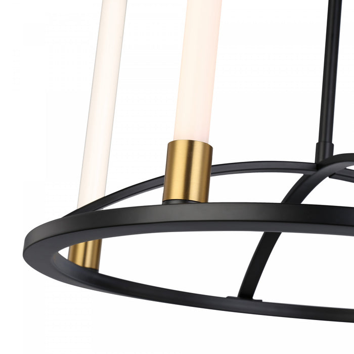 Infiniti Matte Black & Brass 4-Light Integrated LED Chandelier