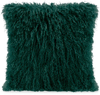 Mongolian Sheepskin Accent Pillow - Green 