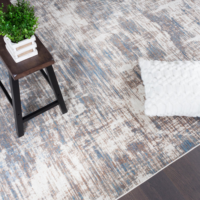 Shi Abstract Blue 4x6 Area Rug