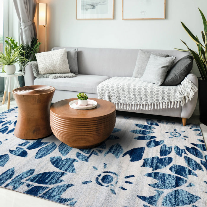 Roma Blue Sun 5x8 Area Rug