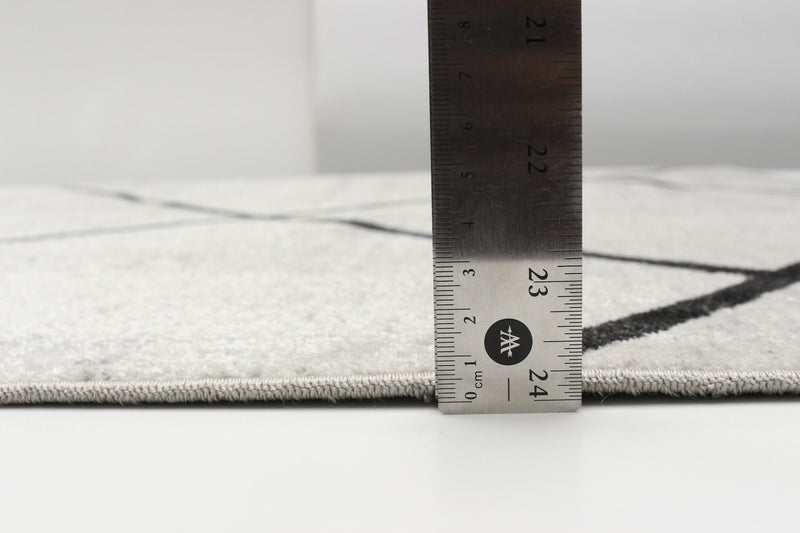 Damali Ivory/Black Machine Washable Area Rug - 6'0\" x 9'0\"