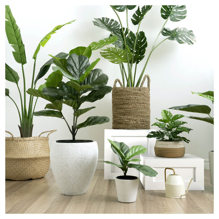 Artificial 47\" Fiddle Leaf Indoor & Outdoor In Black Pot