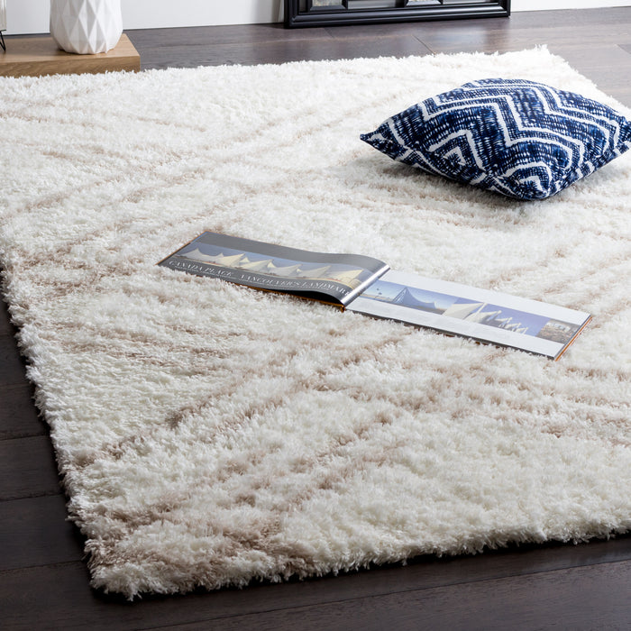 Ker Cream Lines 3x5 Area Rug