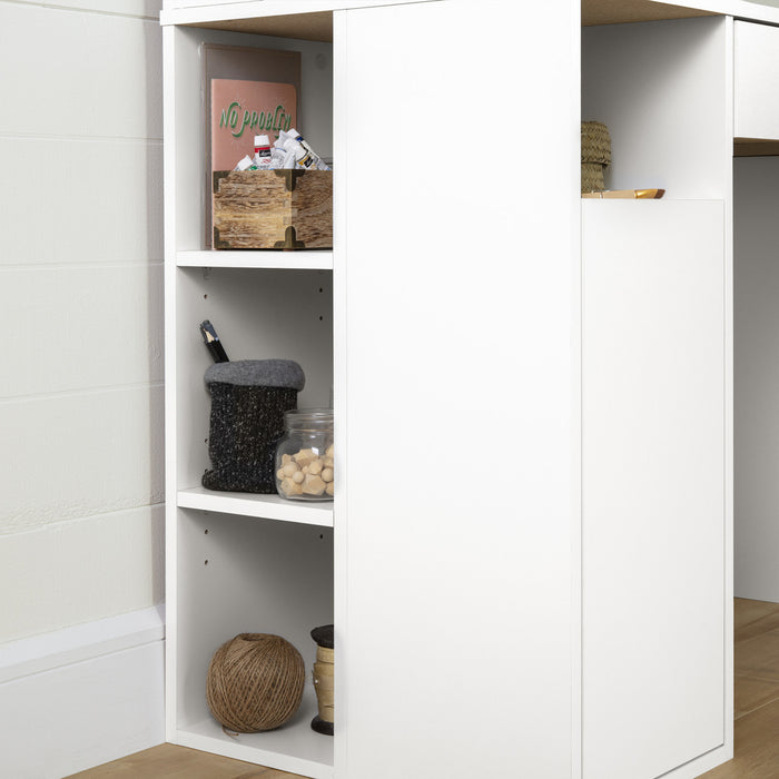 Crea Craft Table With Hutch - Pure White