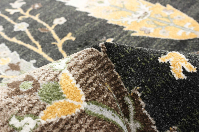 Pine Black Machine Washable Area Rug - 6'0\" x 9'0\"