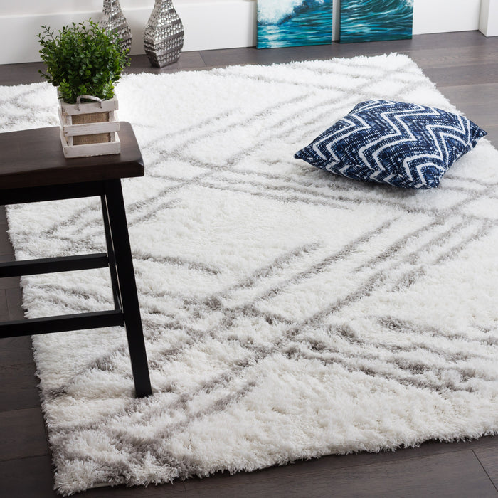 Ker White Lines 3x5 Area Rug
