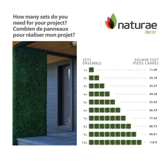 Artificial Cedar 20\"x 20\" Foliage Panel 4 Pieces