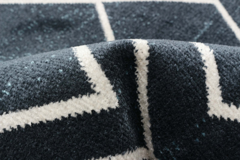 Kenza Blue Machine Washable Area Rug - 2'6\" x 8'0\"