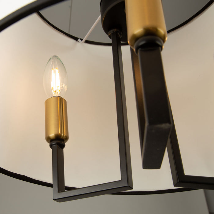 Coco 3-Light Black and Gold Semi-Flush Mount