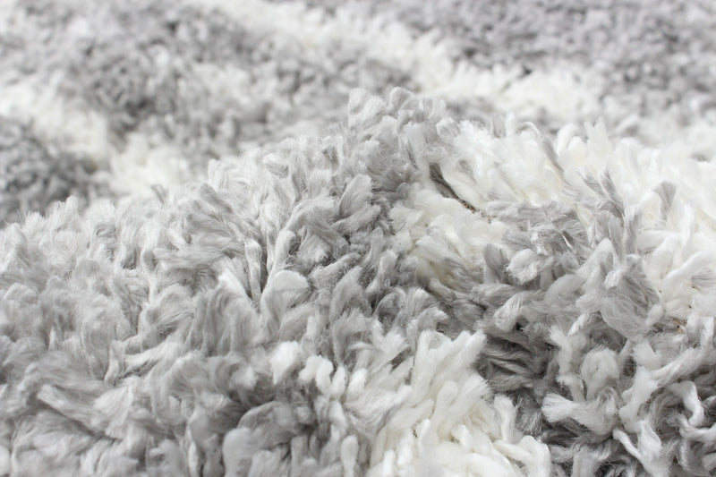 Helma Urban Cream, Dark Grey Shag 6'7\" X 9'6\" Area Rug